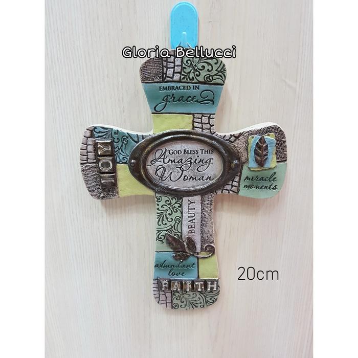 PAJANGAN SALIB DINDING GANTING AMAZING GRACE KRISTEN ROHANI