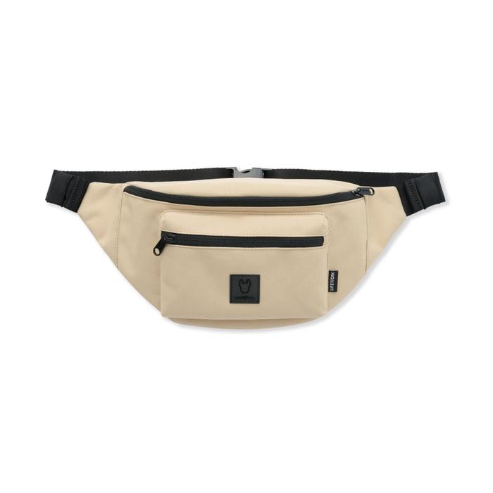 LIFEWORK - Square Wappen Hip Sack Beige - Tas Acc Beige Unisex