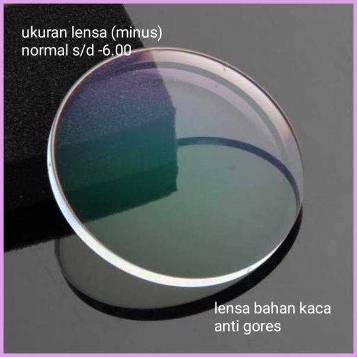 102-A. Lensa Minus & Plus Bahan Kaca. Uk. Normal s/d Minus -6.00. Anti Gores