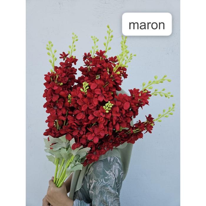 Artificial Flocking Hyacinth Bunga Palsu Sedap Malam Plastik Home Decor