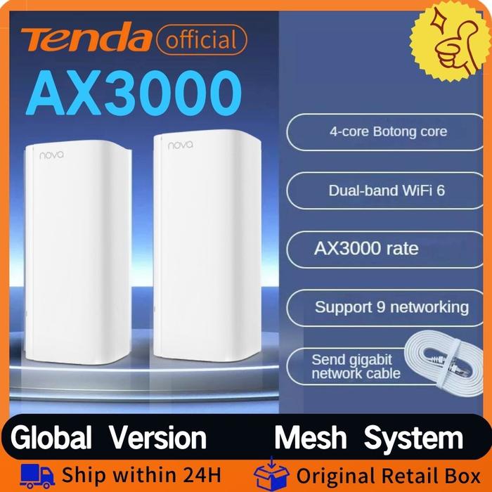 WiFi 6 Mesh System AX3000 Wireless Router Tenda MX12 2-pack Mesh WiFi