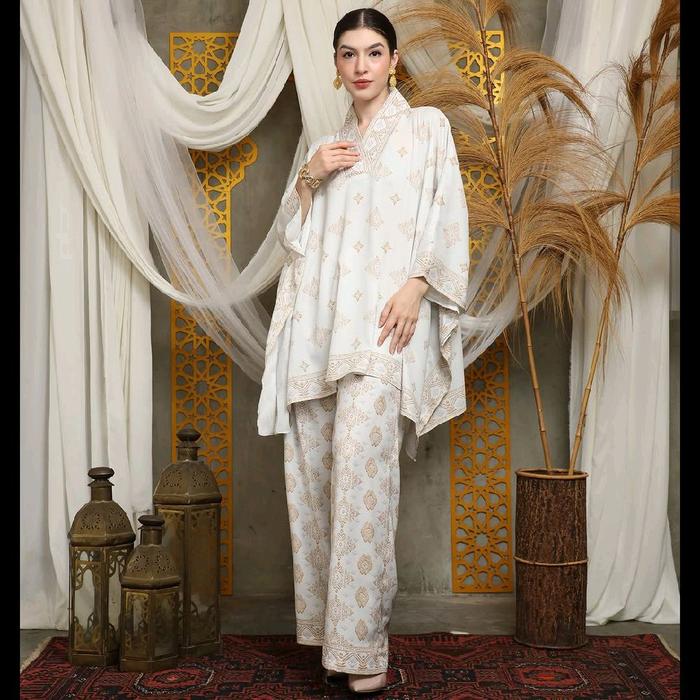 Setelan Ivory - Baju Setelan Putih - One Set Putih - Setcel Wanita - Setelan Premium - Setelan Celan