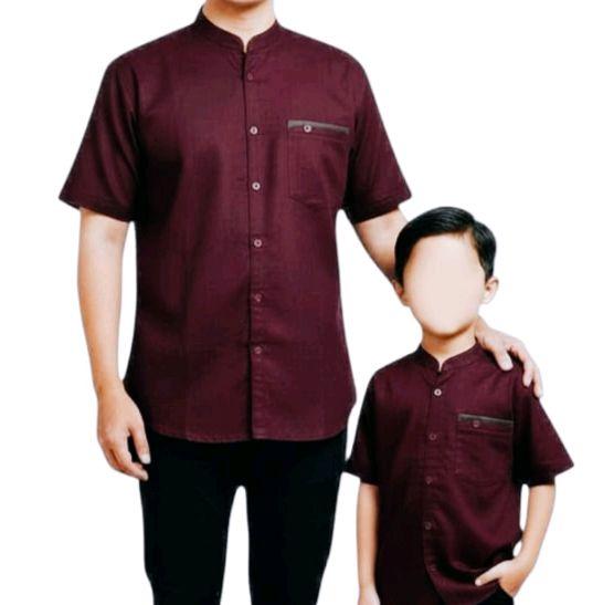 KOKO COUPLE AYAH ANAK WARNA UNGU BURGUNDY