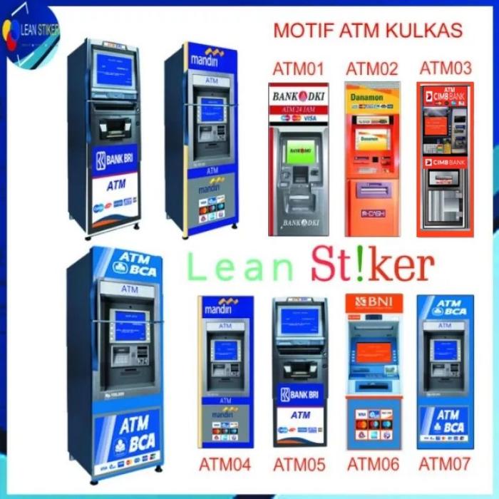 Stiker pintu kulkas 1 dan 2 pintu motif atm nominal saldo