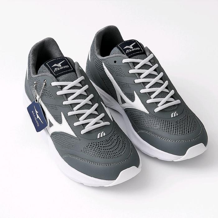 Sepatu Olahraga Mizuno Grey Abu Abu jumbo Besar Big SIze44 45 46 47 48