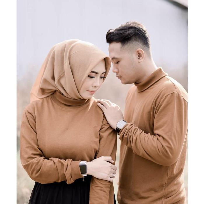 Baju Couple Turtleneck Lengan Panjangkaos Polos Panjangkaos Rib Premium Terbaru !!!