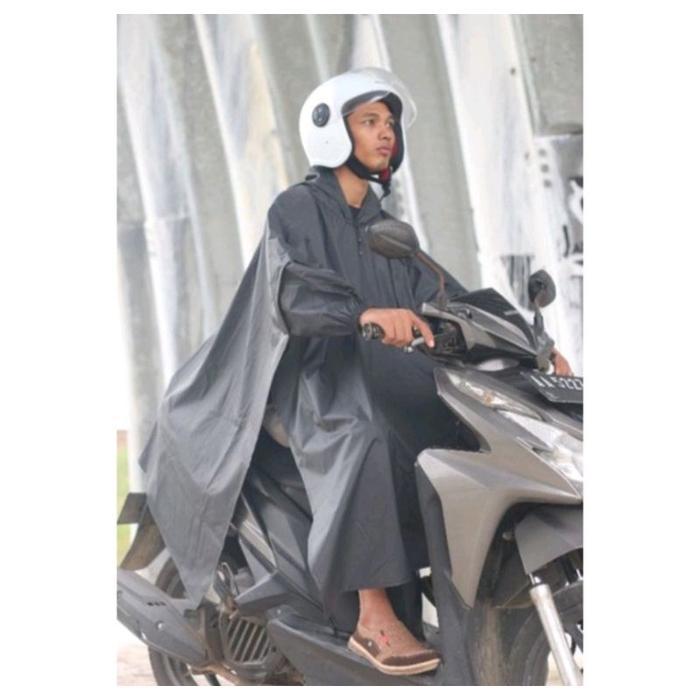 Jas Hujan Ponco Lengan bahan Mirip Axio Tebal Besar/Mantel Poncho