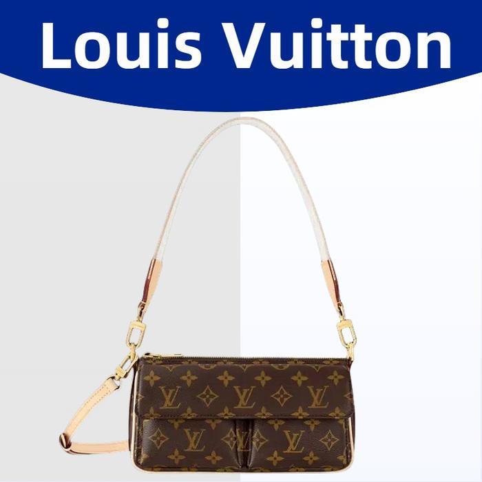 Louis Vuitton LV VIVACITE Shoulder Messenger Bag Tas Selempang Wanita Kanvas Monogram 13x9x30cm Deng