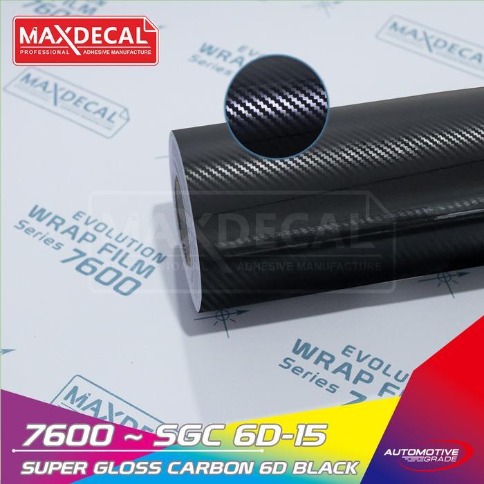 [Eceran] SGC6D15 MAXDECAL 5D 6D BLACK Carbon High Glossy Sticker Skotlet Motor Bidang 50 cm [NTS]