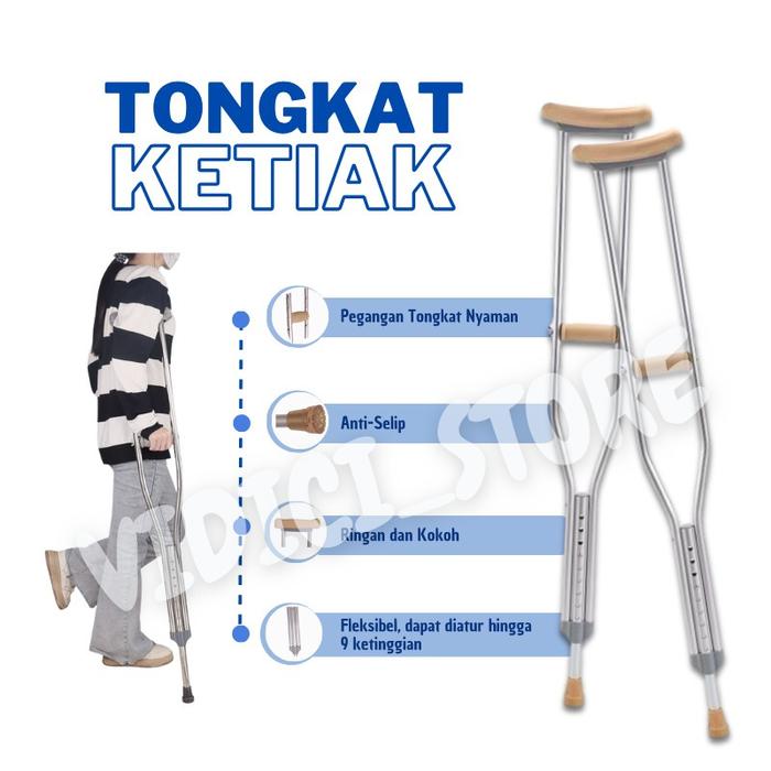 SATUAN TONGKAT KETIAK CRUCH TONGKAT KRUK TONGKAT KETIAK STAINLESS!! ALAT BANTU JALAN/ TONGKAT KETIAK