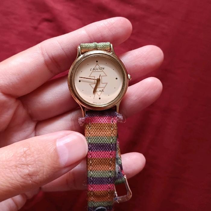 JAM TANGAN WANITA ALBA LAGOON PRELOVED KONDISI MATI HABIS BATERAI PERLU GANTI STRAP