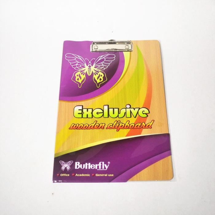 [ LUSIN ] Wooden Clipboard Papan Jalan Ujian Kayu - Butterfly MURAH!