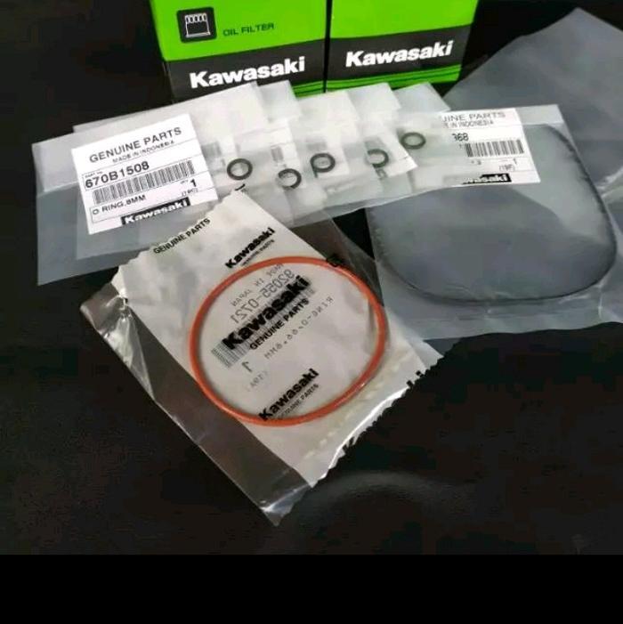 Oring Head Set Ninja 150 R SS Dan RR Oring Head Hitam Besar + Oring Head Merah + Oring baut kecil 5p