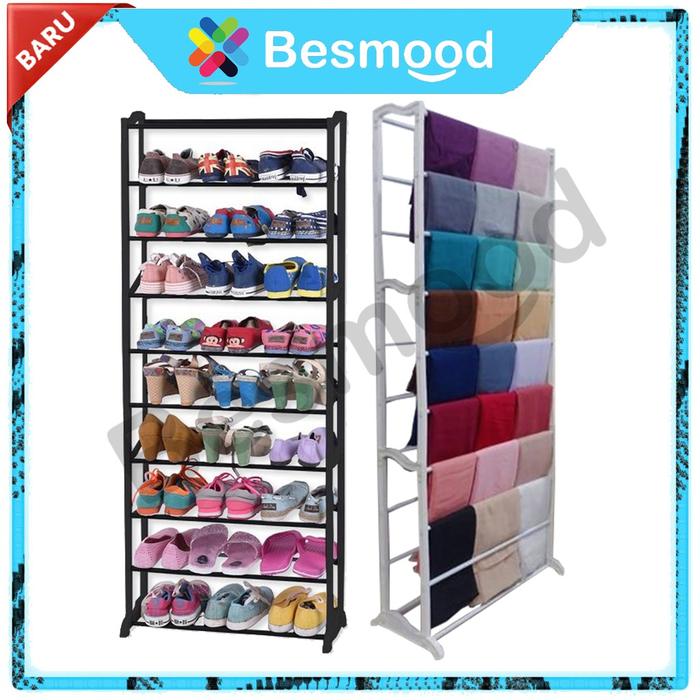 Besmood Rak Amazing Jilbab Sepatu Rak Sepatu Rakit 10 Susun ELCO