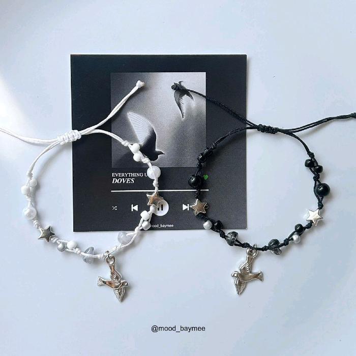 COUPLE HINDIA BRACELET GELANG COUPLE HINDIA DOVES FREE STICKER