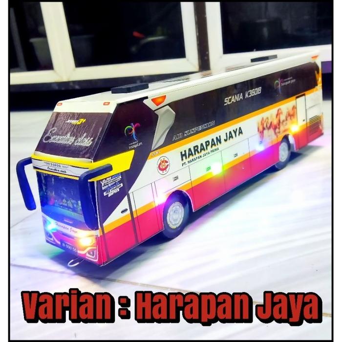 Mainan Miniatur Bus Telolet Basuri Harapan Jaya