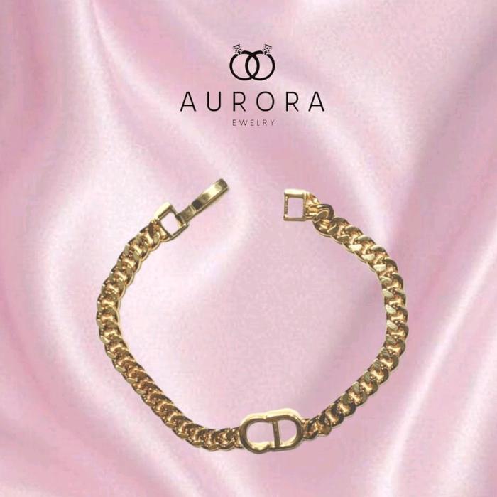 Aurora Jewelery - Gelang Rantai CD Titanium Rose Gold
