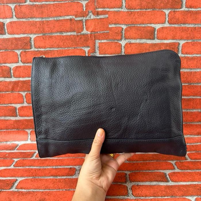 TAS CLUCTH KULIT ASLI PRIA HAN SUNG MOTO CO SECOND BRANDED DARK NAVY / TAS HANDBAG KULIT ASLI PRIA W