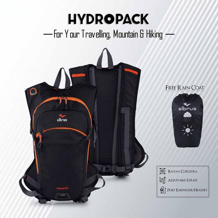 Hydropack Sepeda 20L Tas Ransel Motor Cross Outdoor Slim Nyaman Tas Gunung Kecil