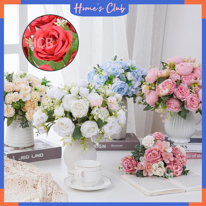 Bunga Peony Artificial / Bunga Artificial Buket / Bunga Palsu Plastik