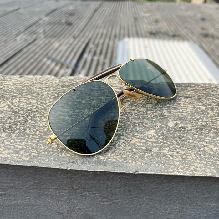 RAY BAN OUTDOORSMAN  USA LEATHERS SUNGLASSES 80’S  Rayban B&L usa  Lensa G15.  Size 58m  Bausch&lomb
