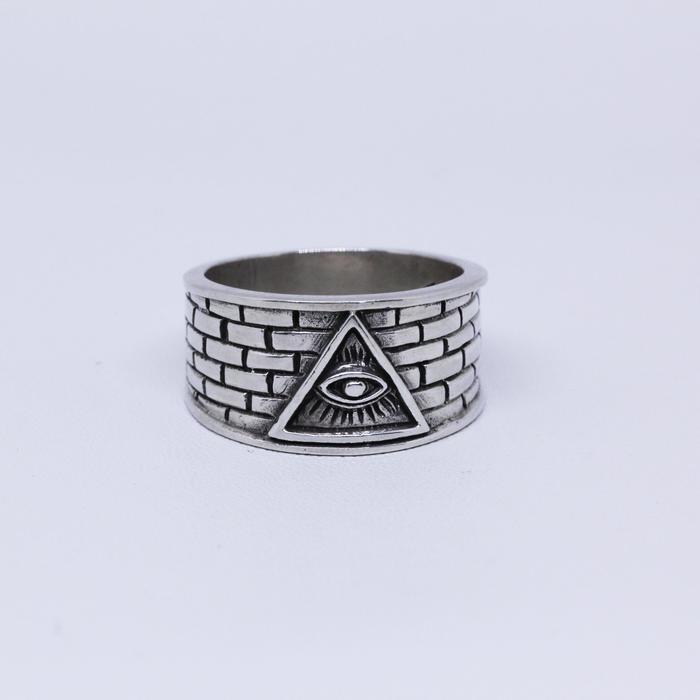 Cincin Pria Illuminati Perak Solid Elegant Silver Sterling 925