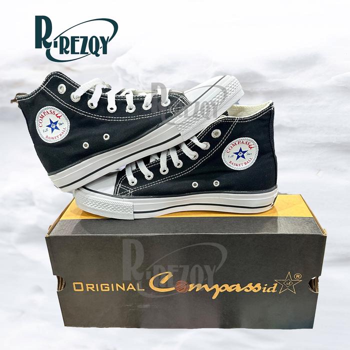R Rezqy - Sepatu Compass Id model High Sepatu Anak Sekolah Sd Smp Sma warna Hitam putih