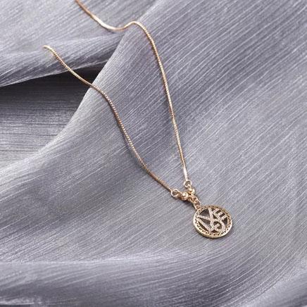 Kalung charm titanium untuk wanita berlapis emas nama CINTA love culpa mia liontin berlian gaya Kore