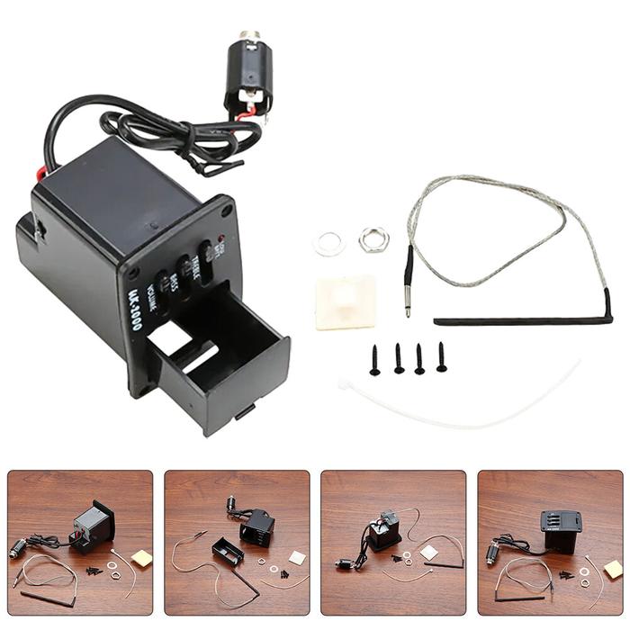 1 Set Aksesori instrumen Ukulele akustik Equalizer, Preamp akustik