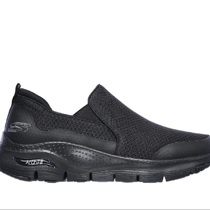 Sepatu Slip On Men Skechers ARCH FIT BANLIN 232043/BBK Pria Original