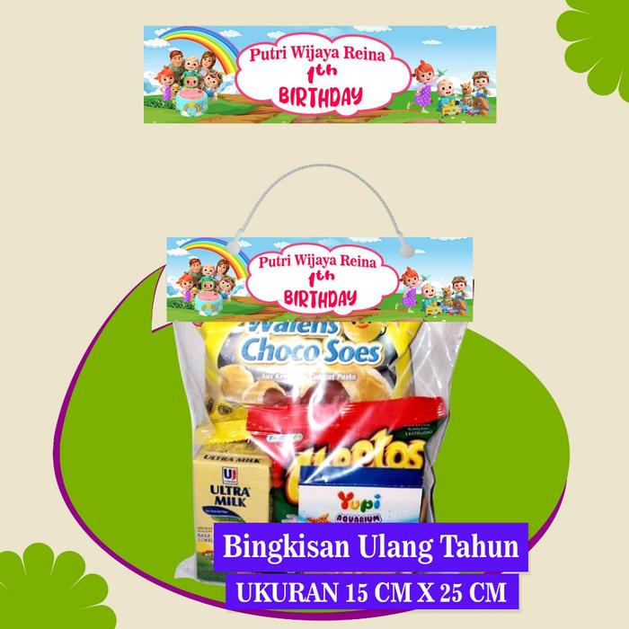 plastik ulang tahun bingkisan snack/tas ulang tahun anak (ukuran 15 x 25)