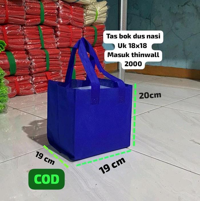 Tas Bok Dus Nasi Uk 18x18 cm Gramasi 65 Kualitas Tebal Masuk Thinwall 2000 Warna Banyak Stok Ready S
