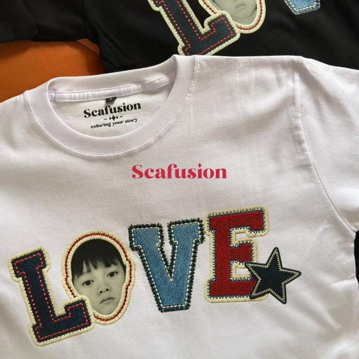 Kaos Custom Foto Lovepatch Embroidery Effect - Kaos Foto Custom Lovepatch Embroidery Effetct