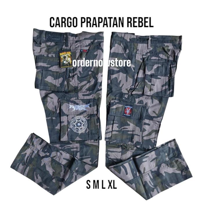celana panjang cargo kempol pdl metal prapatan rebel bandung original S M L XL camo bintang putih.pr