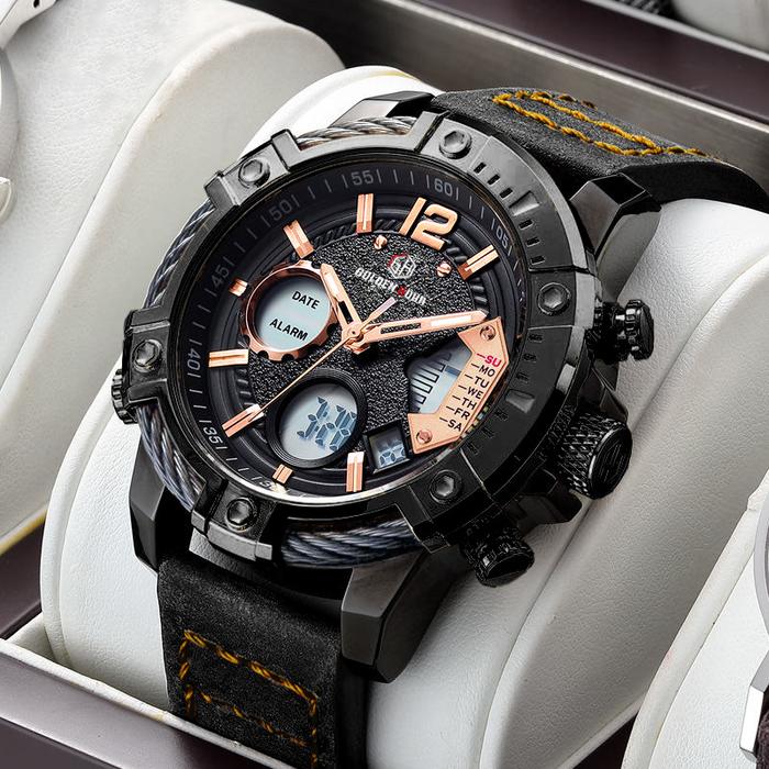 (COD) Jam Tangan Pria Analog Digital GOLDEN HOUR GH-120 Gaya Klasik Tahan Air