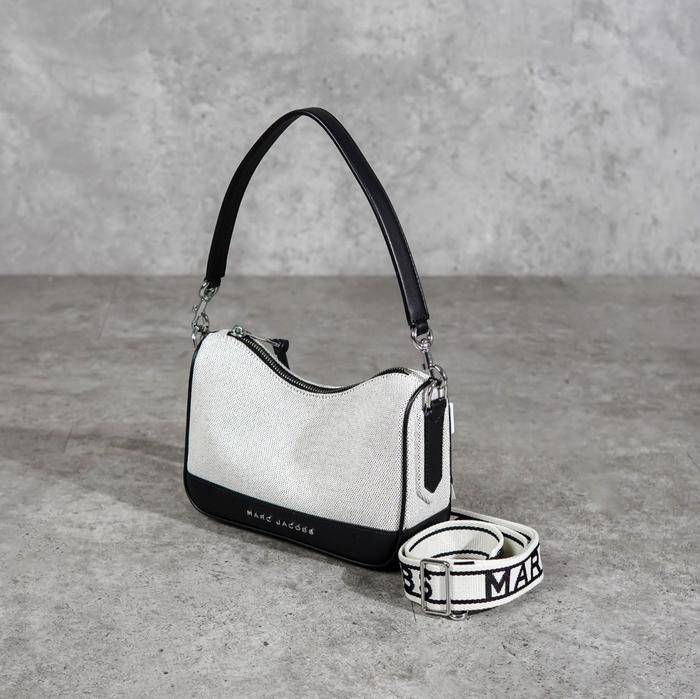 Tas MJ DRIFTER BLACK IVORY WHITE CANVAS SHOULDER BAG WITH LS 100% ORIGINAL - 27X14X10CM