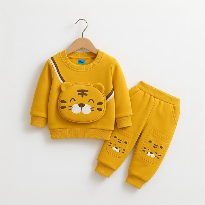 Migli.id Setelan Baju Anak Laki-laki dan Perempuan One Set Kantong Macan Untuk Bayi dan Anak Umur Us