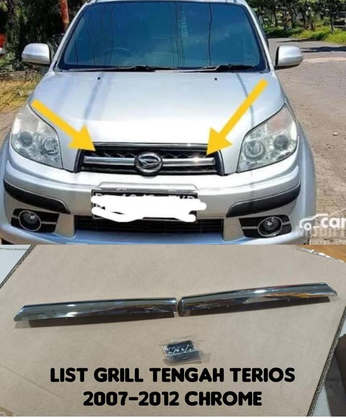 LIST GRILL CHROME LIST GRILL TENGAH TERIOS RUSH 2007-2012 + BAUT