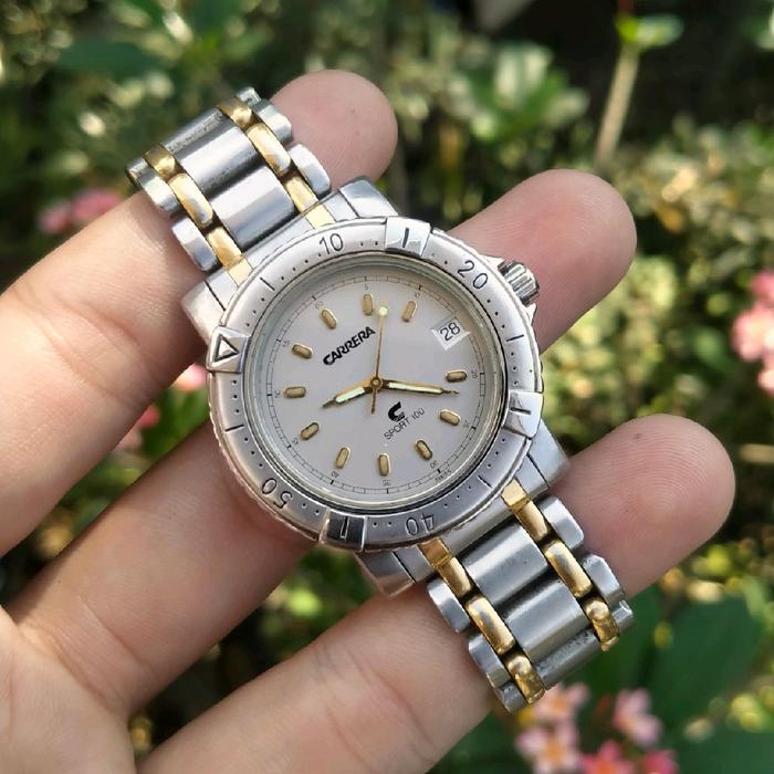 1990an ! jam tangan vintage Carrera Sport 100 diver quartz watch jadul antik retro ETA 955 swiss mad