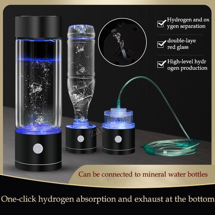 SPE/PEM Hydrogen Water Bottle Alkaline Maker Machine Rechargeable
