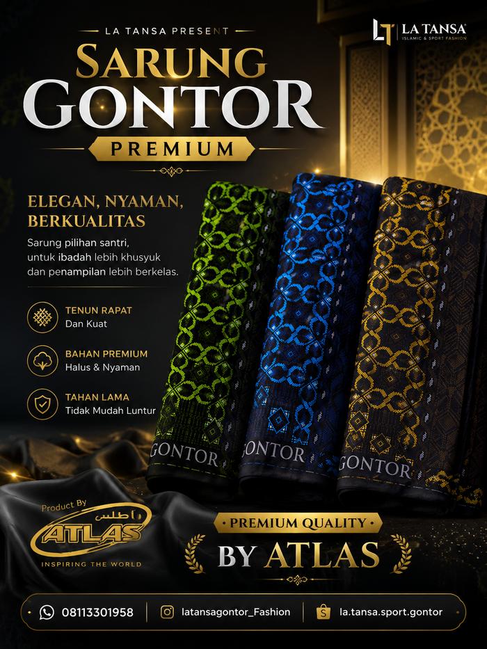 Sarung GONTOR >< ATLAS Premium Original | Sarung Santri Gontor4 Motif Elegan Tebal Halus