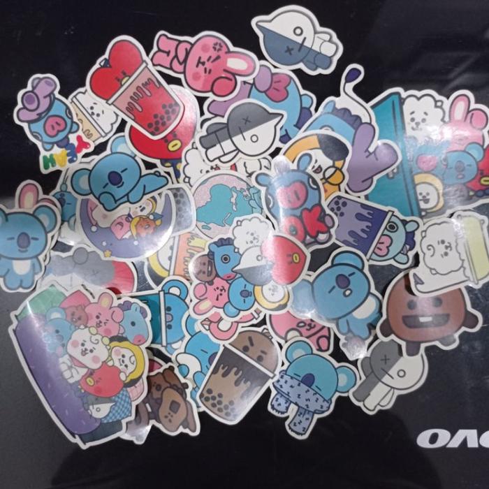Isi 32 s/d 37 pcs Sticker BT 21/ sticker Aesthetic / Stiker Diary / Stiker tumblr / stiker handphone