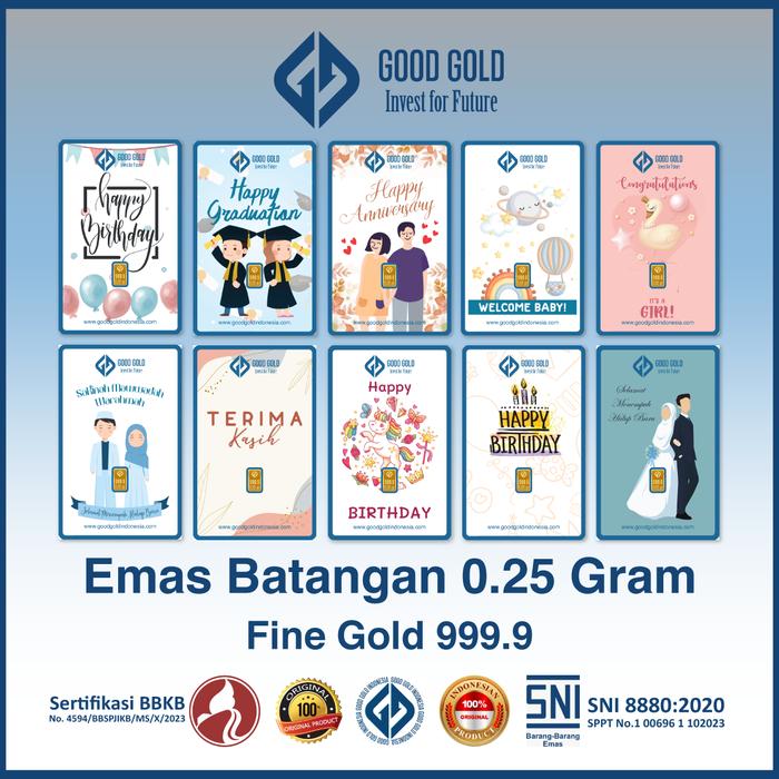 Logam Mulia Good Gold 0.25 gram/ Emas Batangan Good Gold 0,25gr