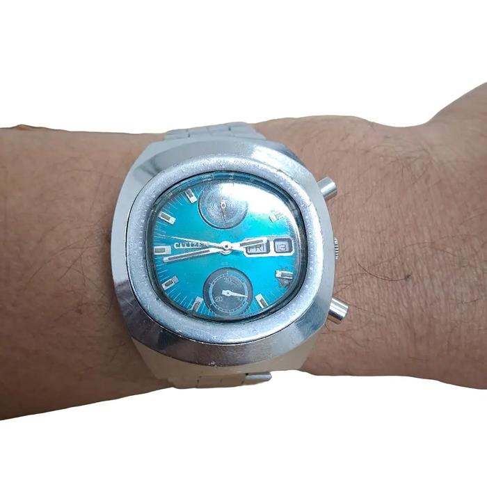 Watches Citizen Jam Tangan Pria 8110 Chronograph Automatic Tampilan Hijau kondisi bekas layak pakai