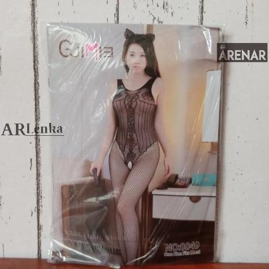 SKA72 Baju Seksi Bodystocking Hitam - Bodycon Jaring - Bodysuit Tipis Transparan