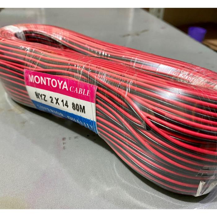 Kabel serabut merah hitam Montoya NYZ 2x14 dijual permeter