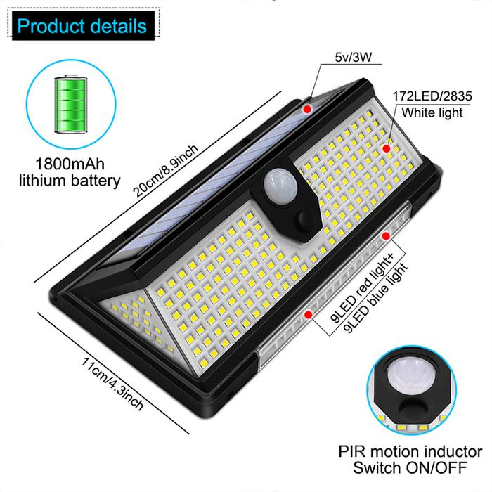 Lampu Led Panel Surya 172 Lampu Panel Surya Luar Ruangan dengan Lampu