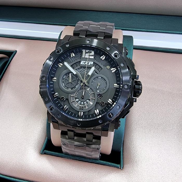 Jam Tangan Pria Original EXP Expedition E6402B Rantai Stainless