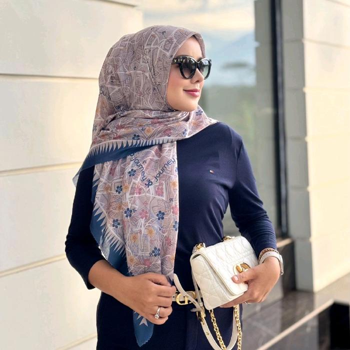 HIJAB JOURNEY SWEET NAVY GRAY (free pouch/paperbag)