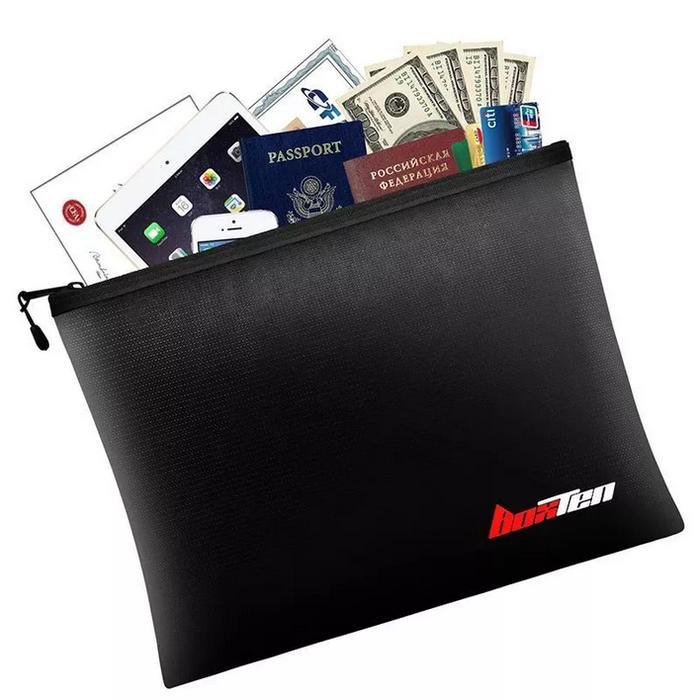 Tas Dokumen Tahan Api dan Anti Air Ukuran F4 Fireproof Waterproof Document Bag 24x34cm Tas Arsip Pen